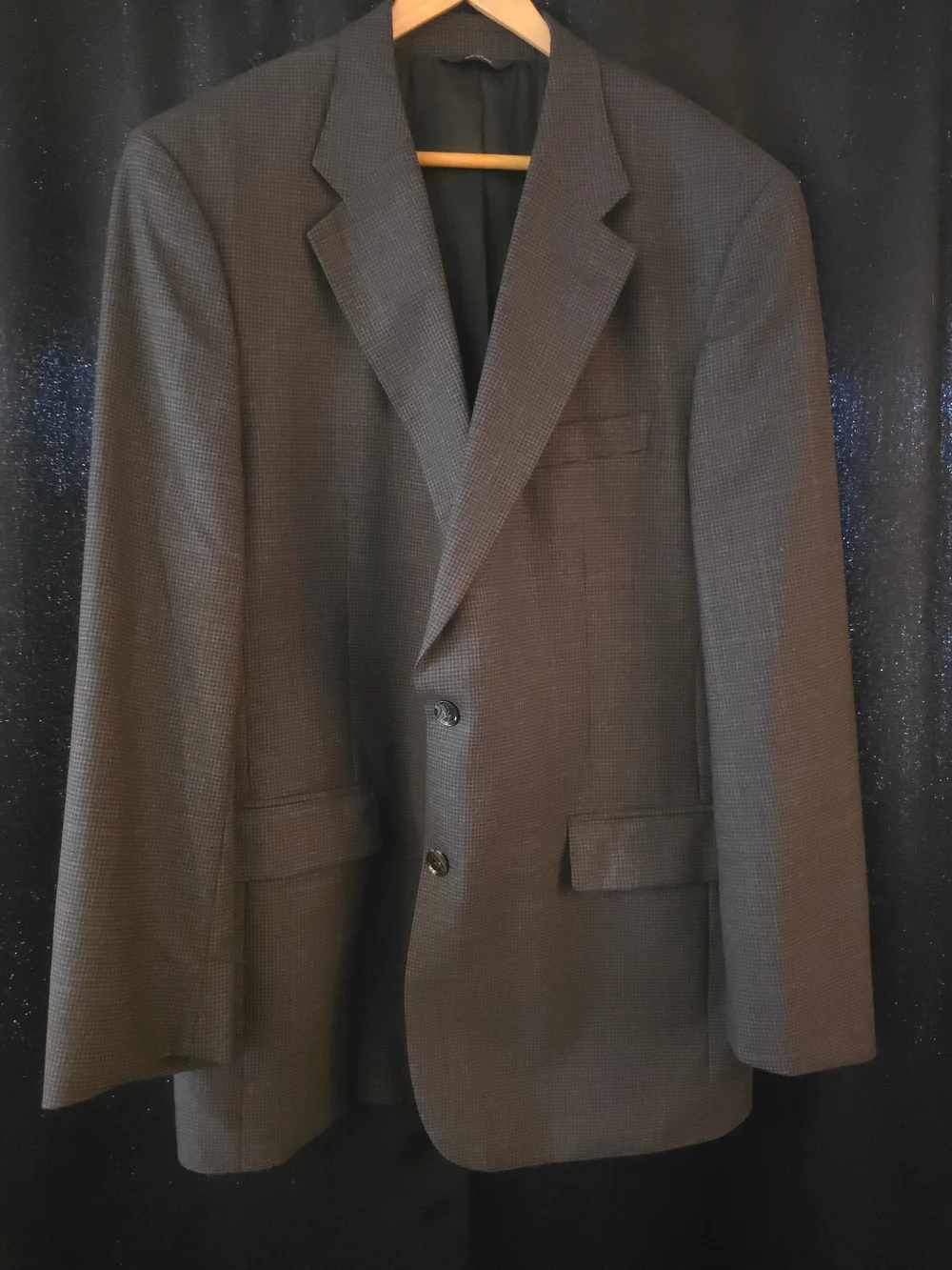Brooks Brothers 346 Blazer Jacket 44R 2 Button Wool Black Houndstooth
